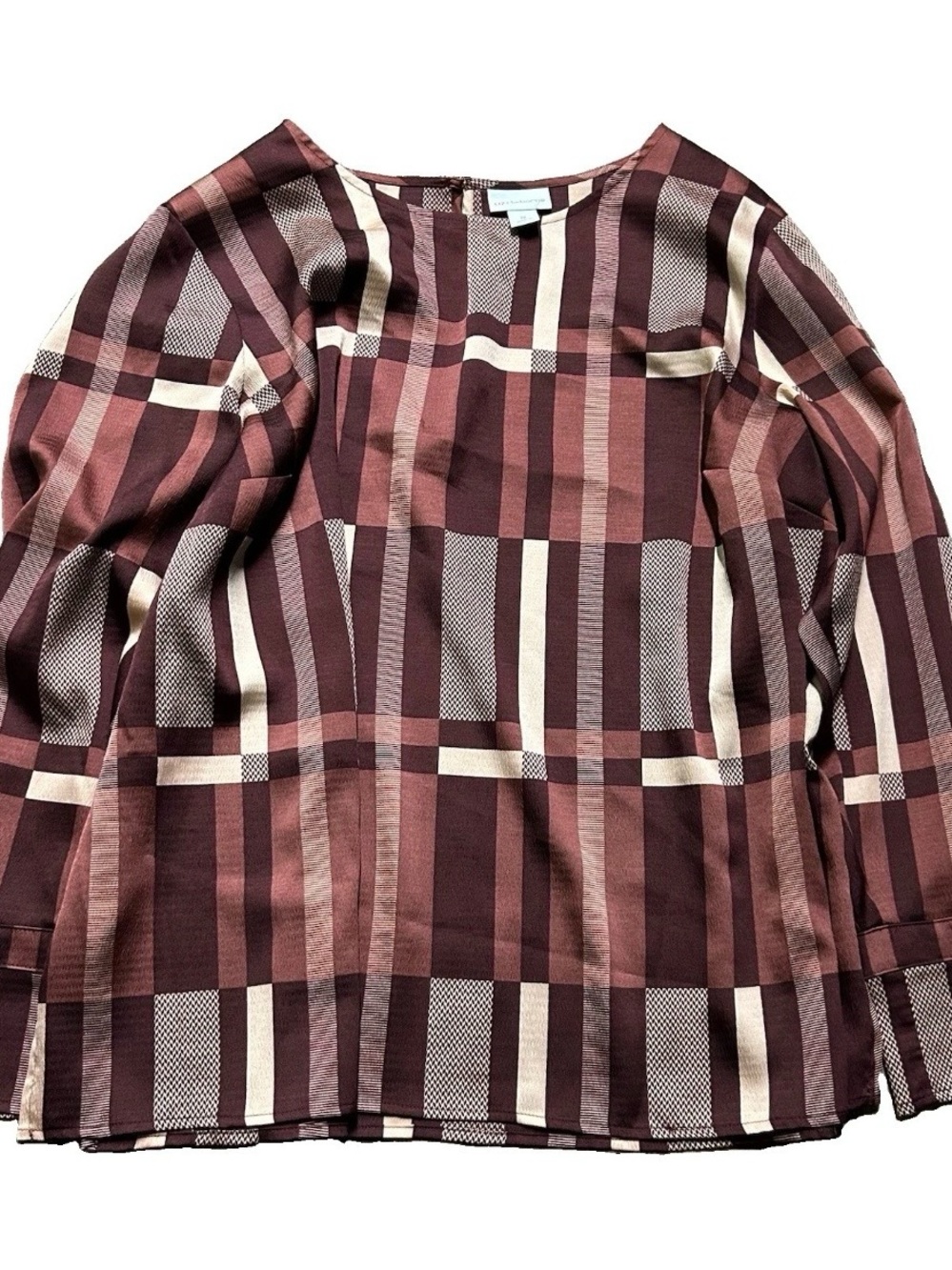 Women’s Liz Claiborne Multi Color Geometric Long Sleeve Blouse Size 1X